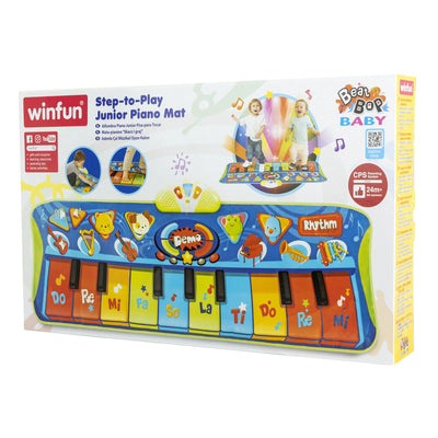 : Step-To-Play: Junior Piano Mat - Lights & Sounds, 10 Keys, 6 Instrument Sounds & 4 Animal Noises, Record & Playback, Toddler & Kids Age 2+