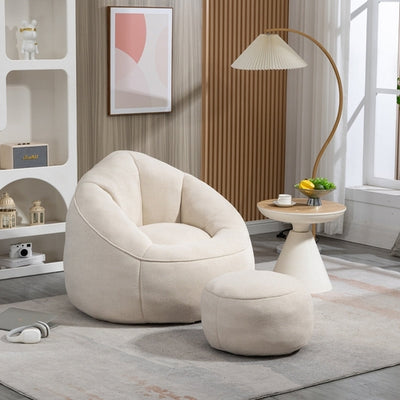 LuneluX_Home – CloudSoft Bean Bag Chair with Footrest