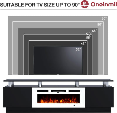 80 Inch Fireplace TV Stand With 36 Inch Electric Fireplace