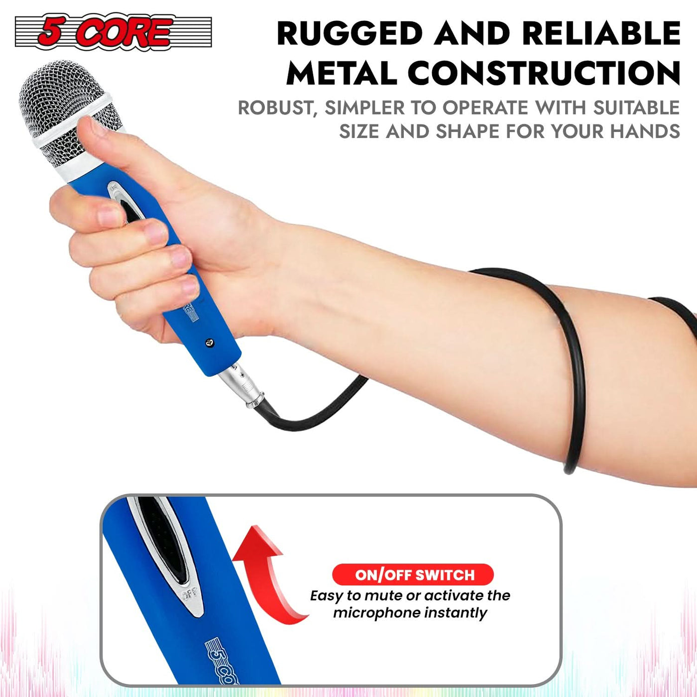 5Core XLR Microphone Dynamic Mic Karaoke Singing Studio Mics Handheld Microfono-4