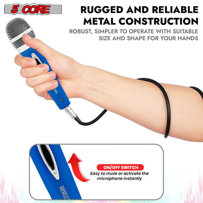 5Core XLR Microphone Dynamic Mic Karaoke Singing Studio Mics Handheld Microfono-4