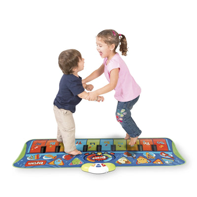 : Step-To-Play: Junior Piano Mat - Lights & Sounds, 10 Keys, 6 Instrument Sounds & 4 Animal Noises, Record & Playback, Toddler & Kids Age 2+