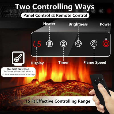 Fireplace TV Stand 18 Inch Electric Fireplace Gray