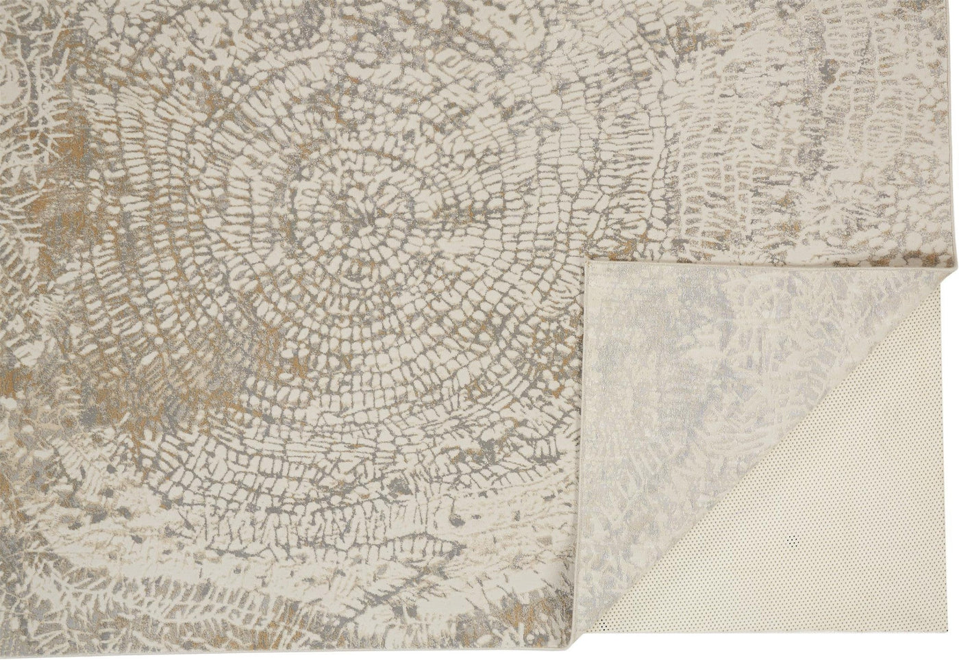 4' X 6' Gray Ivory And Tan Abstract Area Rug