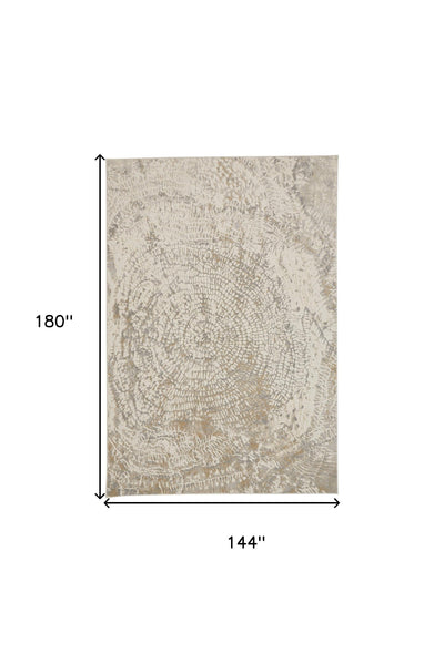 4' X 6' Gray Ivory And Tan Abstract Area Rug