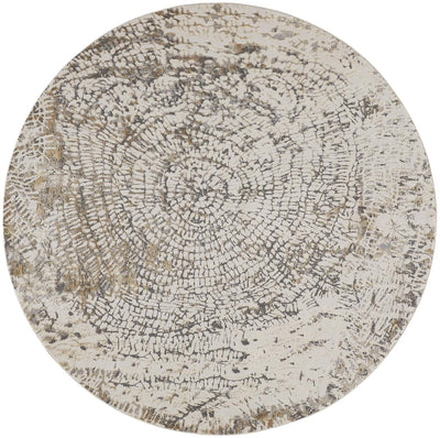 4' X 6' Gray Ivory And Tan Abstract Area Rug