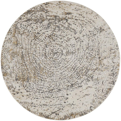 4' X 6' Gray Ivory And Tan Abstract Area Rug