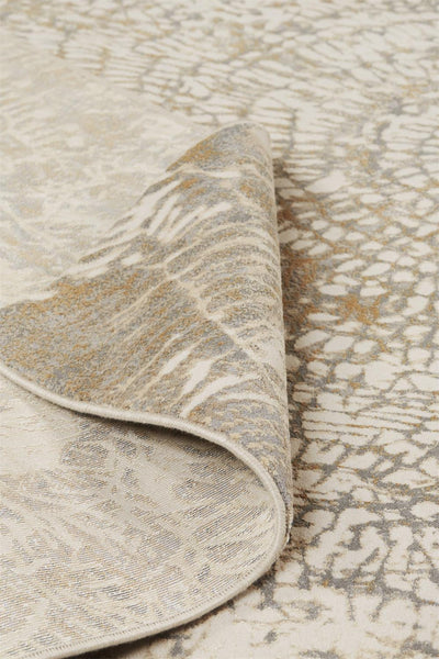 4' X 6' Gray Ivory And Tan Abstract Area Rug