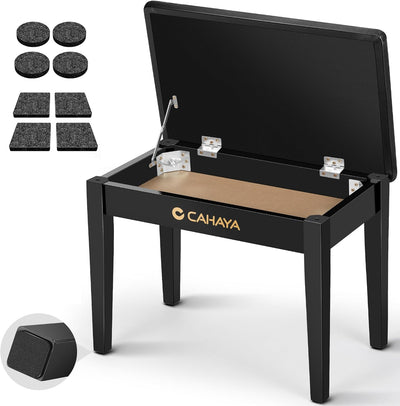 Piano Bench with Storage Compartment - Piano Stool Chair Seat with 1.2In Thick P