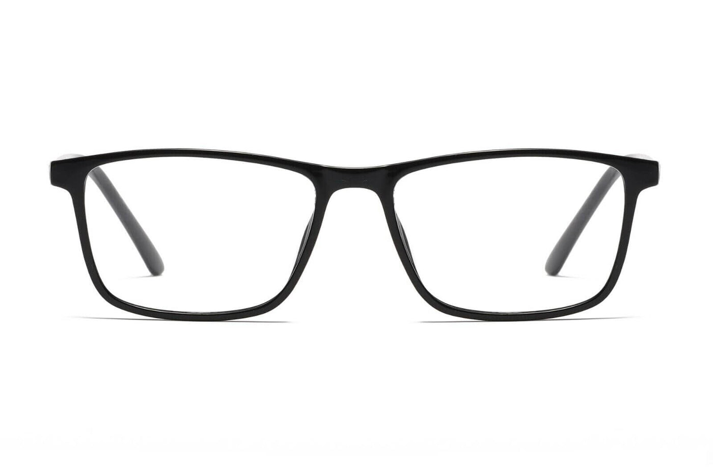 Reading Glasses Mens Womens Unisex Readers Eyeglasses 4 Pack Glasses - front view of stylish black frame.