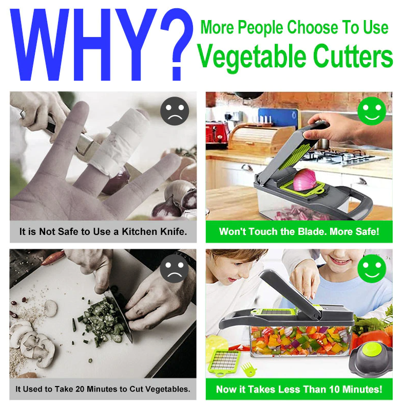 15-In-1 Vegetable Fruit Chopper Cutter Food Onion Veggie Dicer Slicer