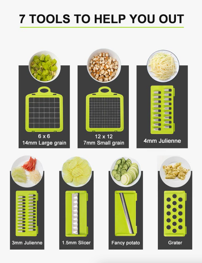 15-In-1 Vegetable Fruit Chopper Cutter Food Onion Veggie Dicer Slicer