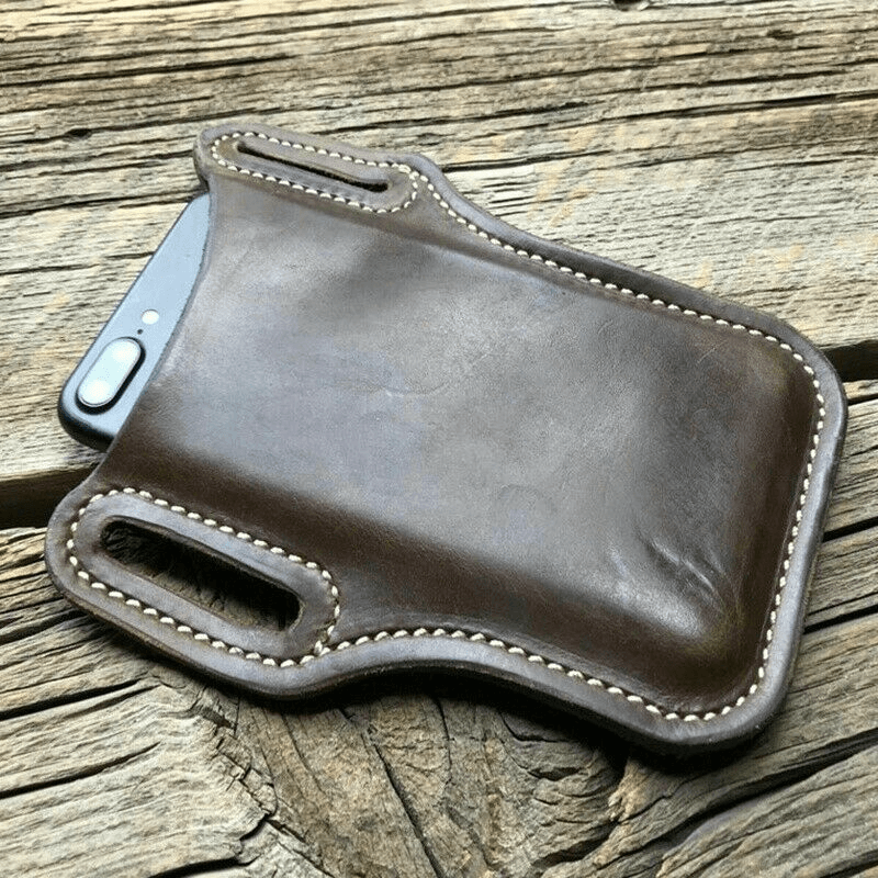 Men Cell Phone Belt Pack Bag Loop Waist Holster Pouch Case Leather