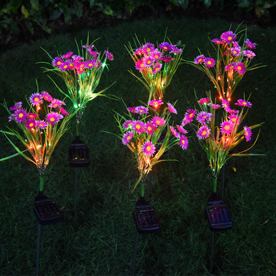 Solar Garden Lights LED Flower Stake Lamp Outdoor Yard Waterproof