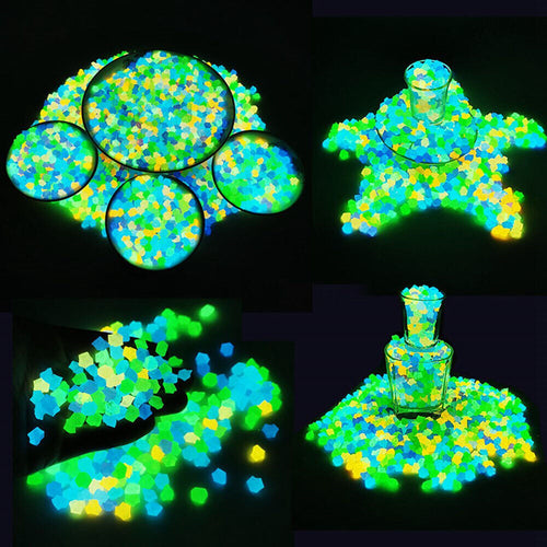 300PCS Glow in The Dark Pebbles Garden Glowing Rocks Fish Tank
