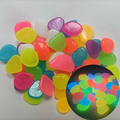 300PCS Glow in The Dark Pebbles Garden Glowing Rocks Fish Tank