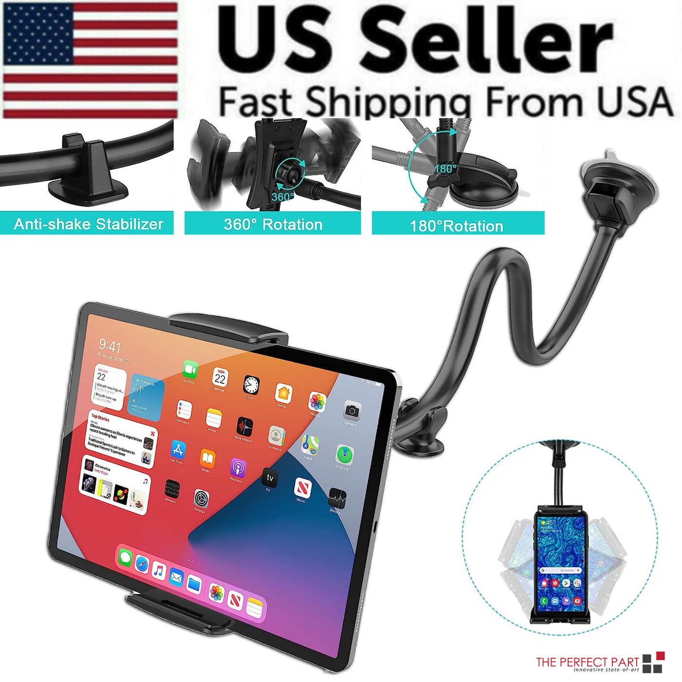 360° Universal Car Windshield Holder Desktop Mount For Cellphone