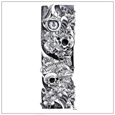 5Pcs Large Temporary Body Art Arm Tattoo Sticker Sleeve Man Women