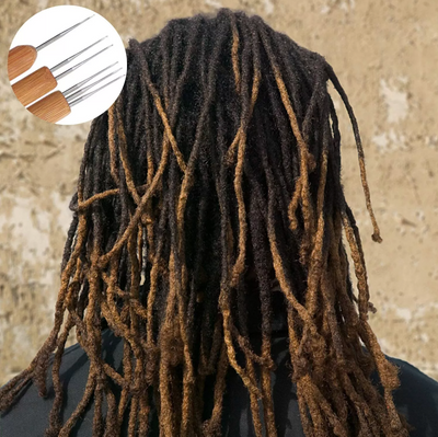 5Pcs DIY Crochet Needle Hook Bamboo Handle Dread Knit Hair Making
