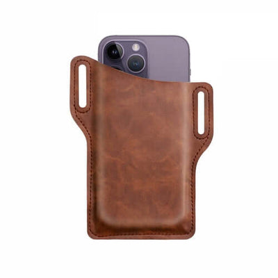 Men Cell Phone Belt Pack Bag Loop Waist Holster Pouch Case Leather