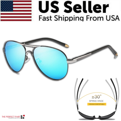 Mens Polarized Pilot Sunglasses Outdoor Driving UV400 Sun Glasses
