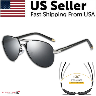 Mens Polarized Pilot Sunglasses Outdoor Driving UV400 Sun Glasses