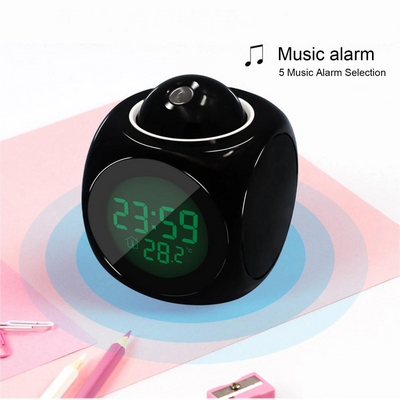 LED Projection Alarm Clock Digital LCD Display Voice Talking Weather