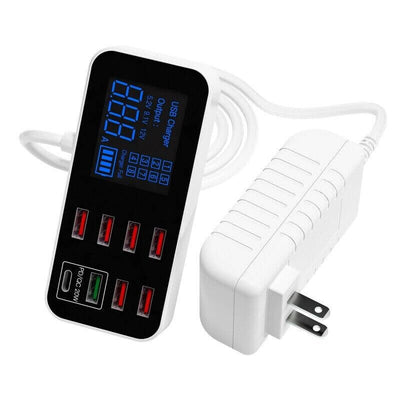 Multi USB 8-Port Fast Desktop Hub Wall Charger Charging Station Quick