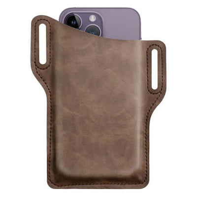 Men Cell Phone Belt Pack Bag Loop Waist Holster Pouch Case Leather