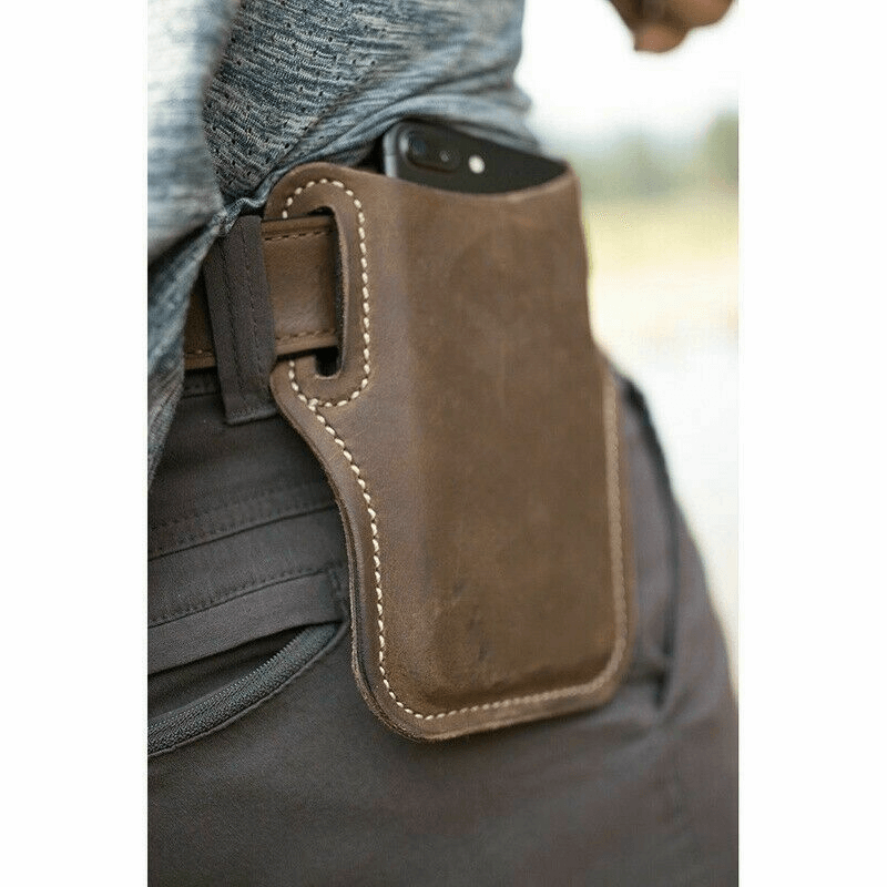 Men Cell Phone Belt Pack Bag Loop Waist Holster Pouch Case Leather