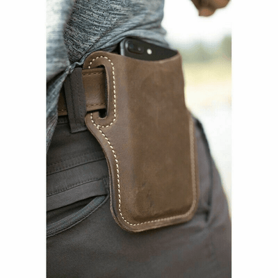 Men Cell Phone Belt Pack Bag Loop Waist Holster Pouch Case Leather