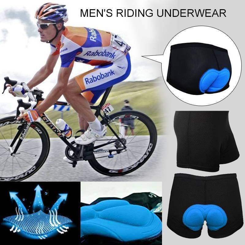 Men Women Cycling Shorts Bicycle Bike Underwear Pants With Sponge Gel featuring padded support for comfort.