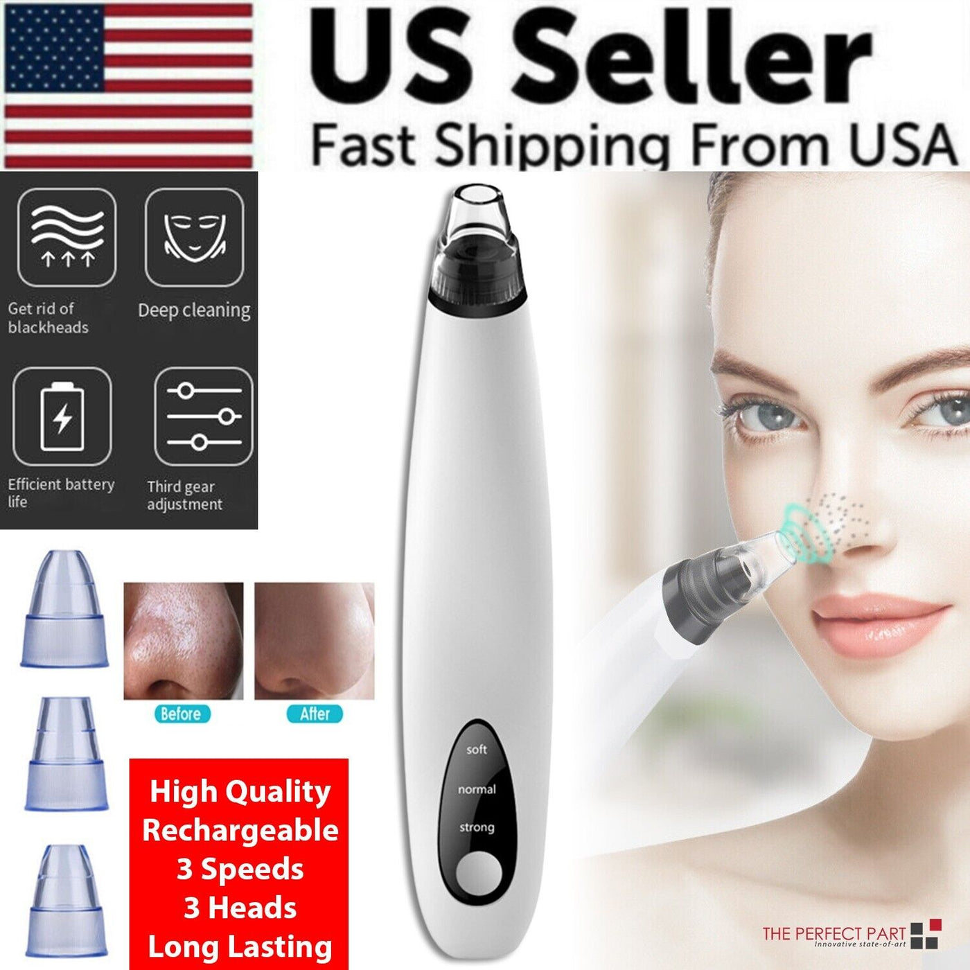 Electric Blackhead Remover Cleaner Face Diamond Pore Vacuum Suction