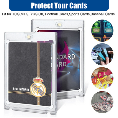 30 Pack Magnetic Trading Sports Card Holders 35pt One-Touch Hard UV