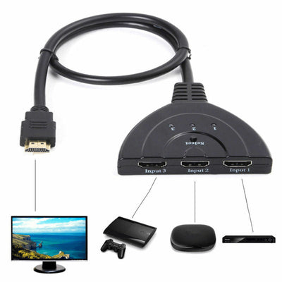 3 Port HDMI Splitter Cable 1080/4K Switch Switcher HUB Adapter for