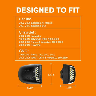 For Chevy Silverado Avalanche 1999-2013 BRIGHT SMD LED License Plate