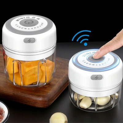 Electric 300ML Garlic Press Chopper Chili Onion Fruits Meat Mincer