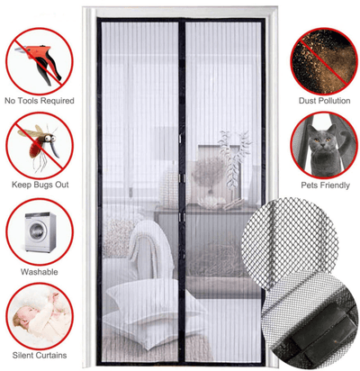 Magnetic Screen Door Mesh Curtain Durable Heavy Duty Mosquito Net Bug with features for bug prevention and easy installation.