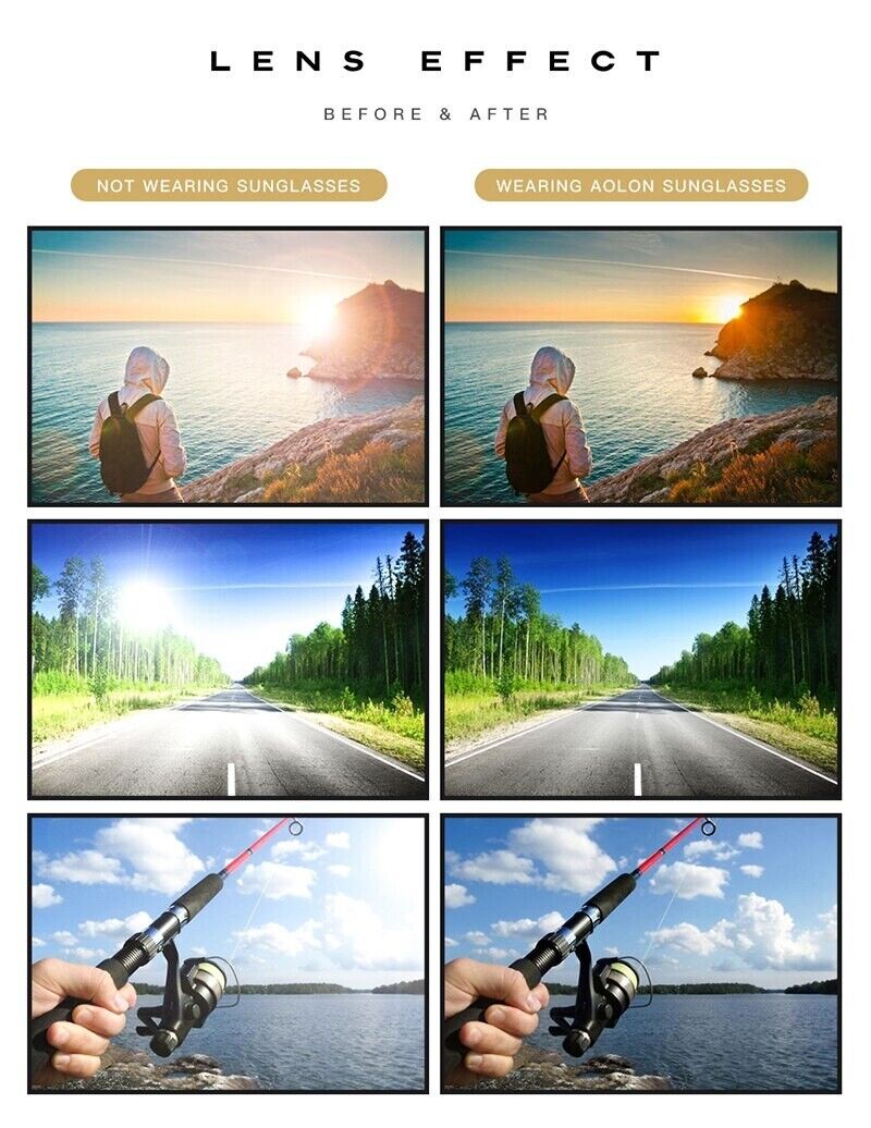 Mens Polarized Pilot Sunglasses Outdoor Driving UV400 Sun Glasses