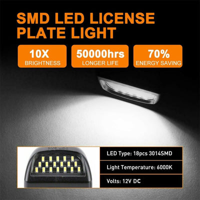For Chevy Silverado Avalanche 1999-2013 BRIGHT SMD LED License Plate