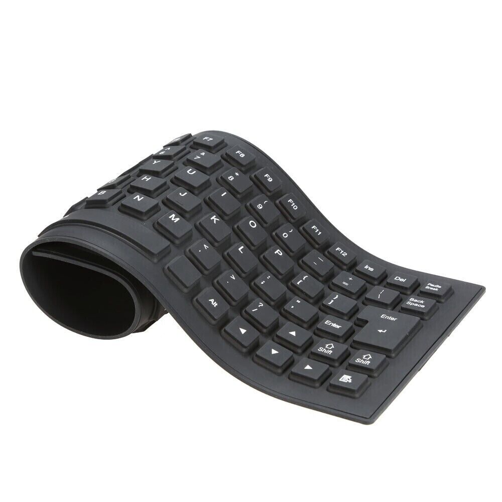 Waterproof Silicone Keyboard Foldable Flexible USB Dustproof DirtProof