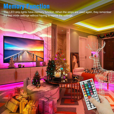 32FT LED Strip Lights Remote Control Bedroom Waterproof for Indoor