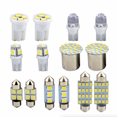 28pcs Car Interior White Combo LED Map Dome Door Trunk License Plate