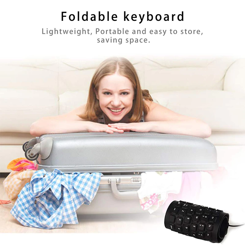 Waterproof Silicone Keyboard Foldable Flexible USB Dustproof DirtProof