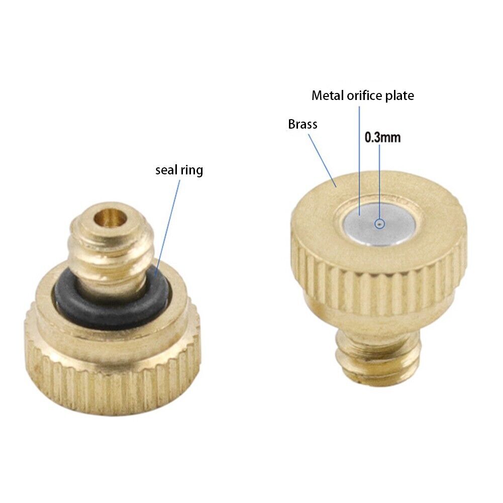 20x Brass Misting Nozzles Mister Sprinkler Outdoor Cooling System