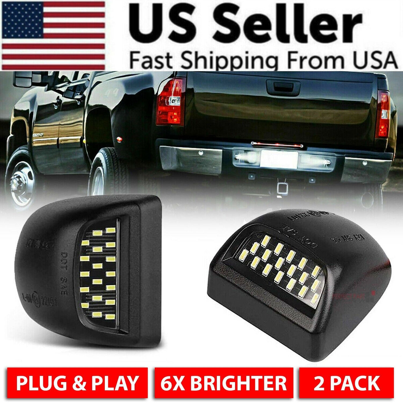 For Chevy Silverado Avalanche 1999-2013 BRIGHT SMD LED License Plate
