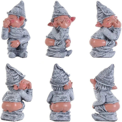 Pooping Naughty Gnome Miniature Statue Funny Resin Dwarf Home Garden