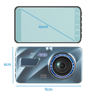 HD 1080P Car Dual Lens Dash Cam 4" DVR Recorder Front & Rear Camera