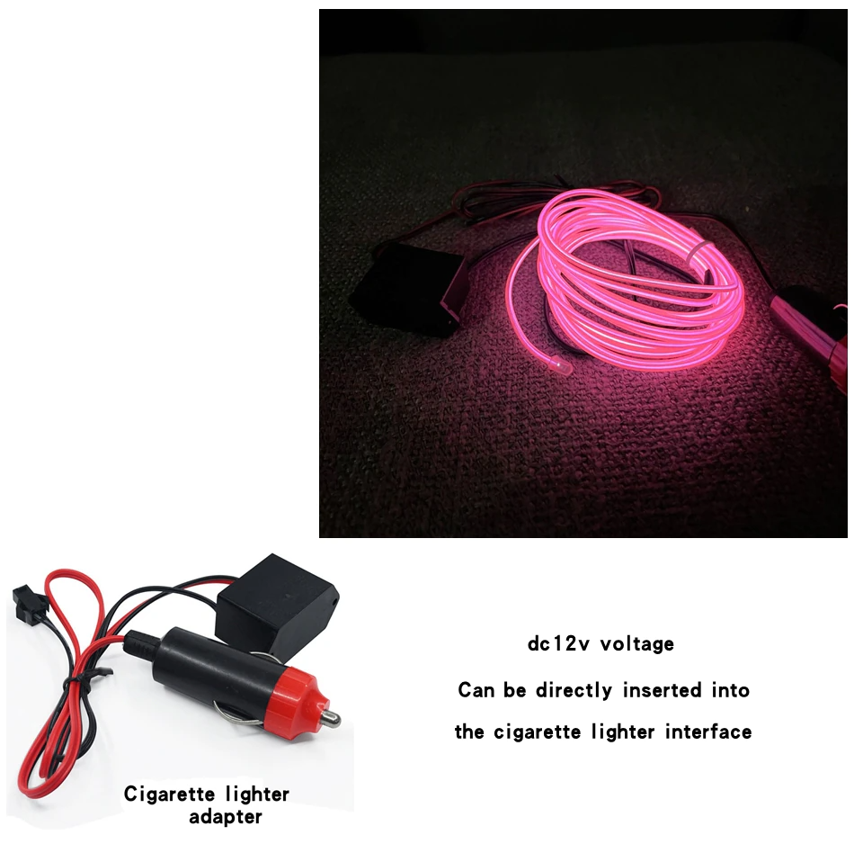 Neon LED Light Glow EL Wire String Strip Rope Tube Decor Car Party +