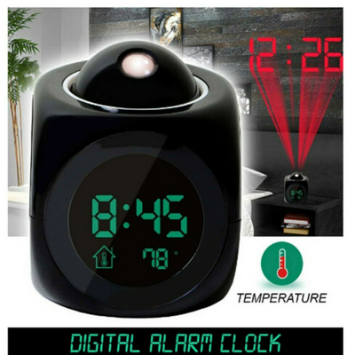 LED Projection Alarm Clock Digital LCD Display Voice Talking Weather